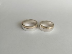 ANILLO MATRIMONIO PLATA Y ORO 18K