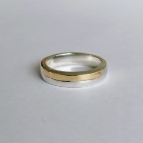 ANILLOS MATRIMONIO PLATA Y ORO 18K