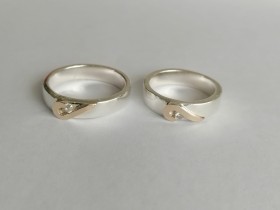 ANILLOS MATRIMONIO  PLATA Y ORO 18K