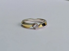 ANILLO COMPROMISO PLATA CON ORO 18K