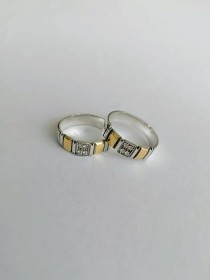 ANILLOS MATRIMONIO PLATA Y ORO 18K