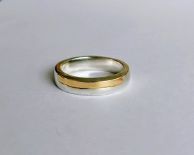 ANILLOS MATRIMONIO PLATA Y ORO 18K